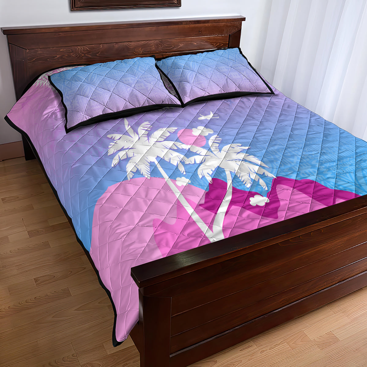 Fiji Your Paradise Festival Quilt Bed Set With Fijian Masi Tapa Pattern LT05 - Polynesian Pride