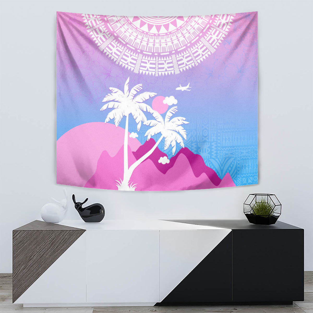 Fiji Your Paradise Festival Tapestry With Fijian Masi Tapa Pattern LT05 - Polynesian Pride