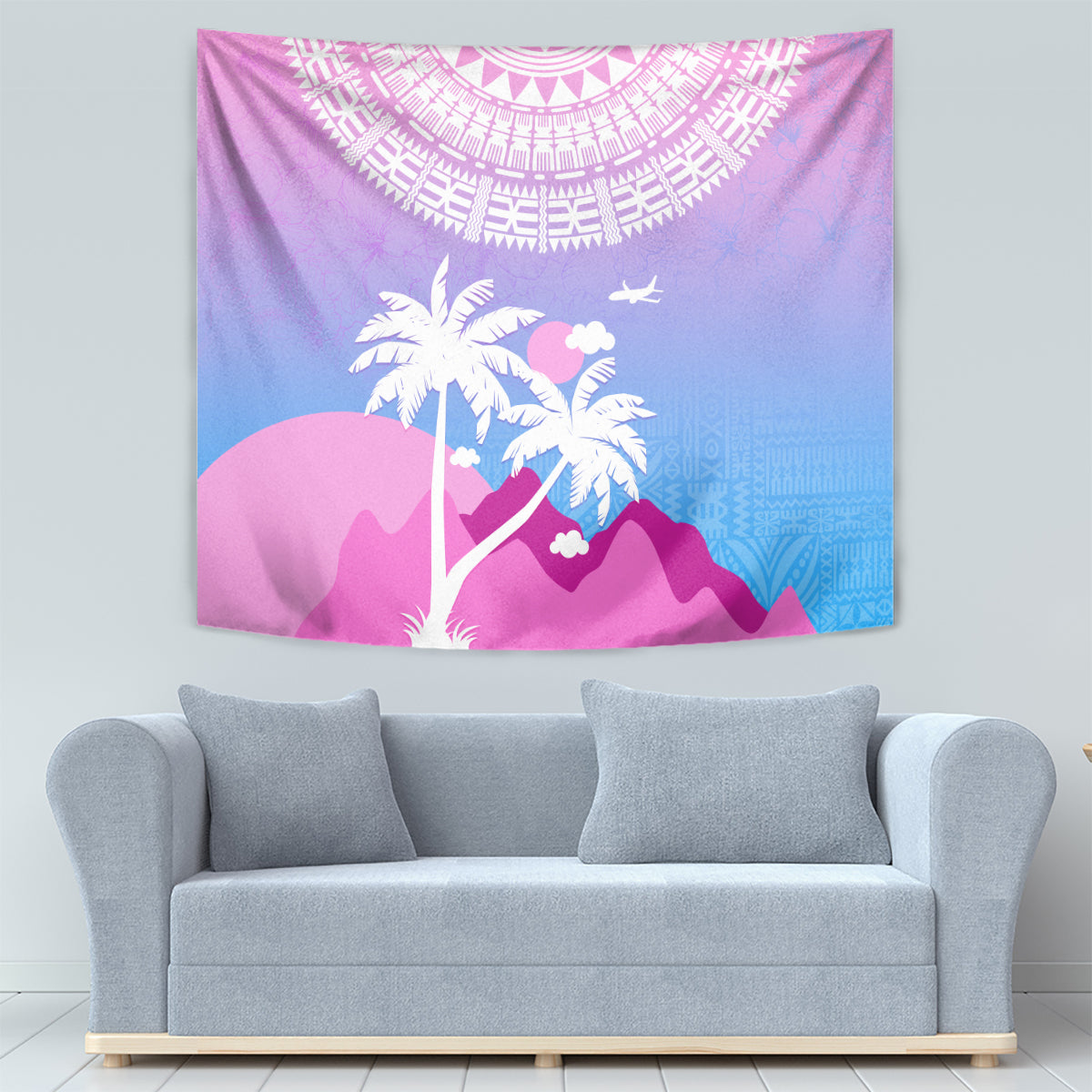 Fiji Your Paradise Festival Tapestry With Fijian Masi Tapa Pattern LT05 - Polynesian Pride