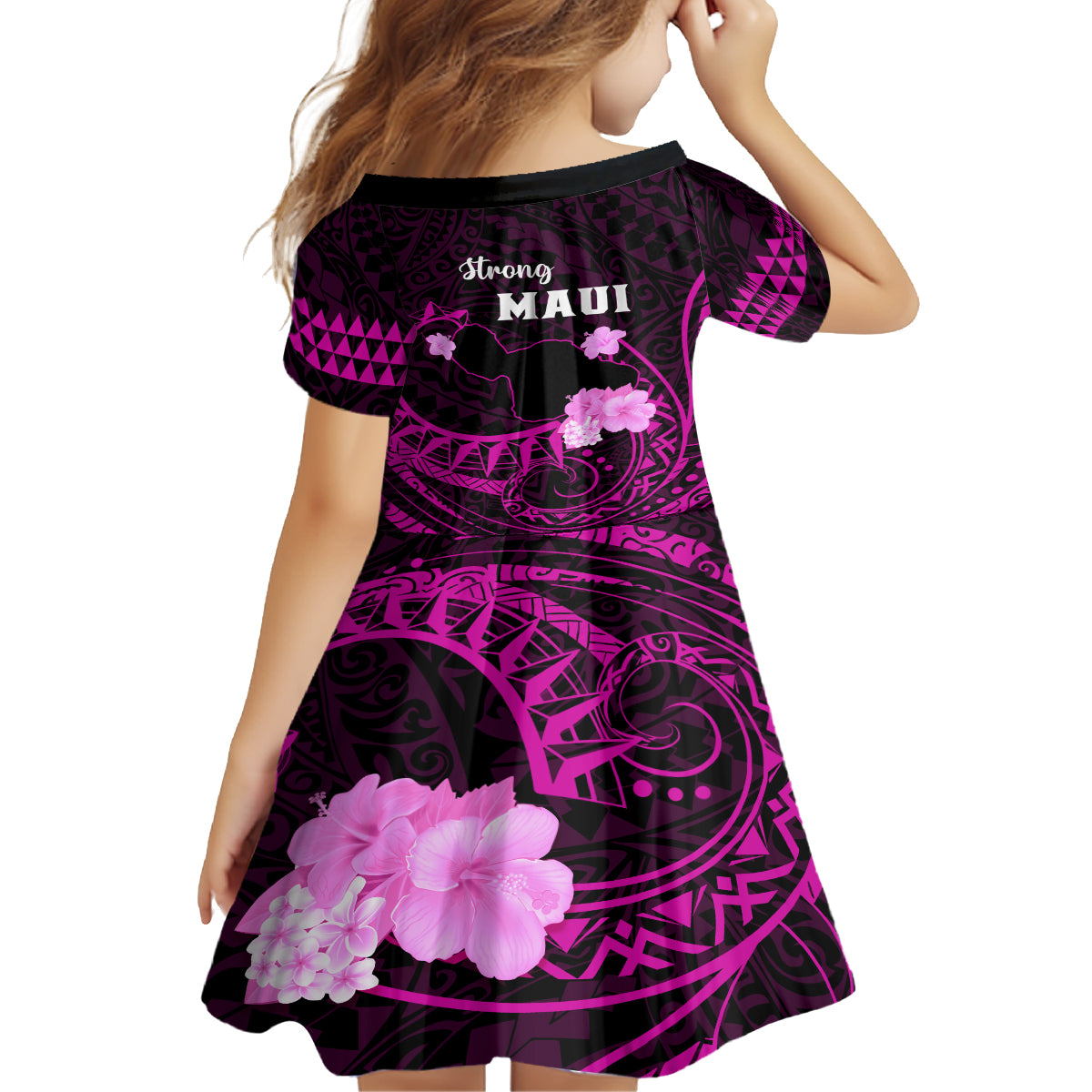 Hawaii Strong Maui Family Matching Off Shoulder Long Sleeve Dress and Hawaiian Shirt Lahaina Is Not For Sale LT05 - Polynesian Pride