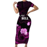 Hawaii Strong Maui Family Matching Short Sleeve Bodycon Dress and Hawaiian Shirt Lahaina Is Not For Sale LT05 Mom's Dress Pink - Polynesian Pride