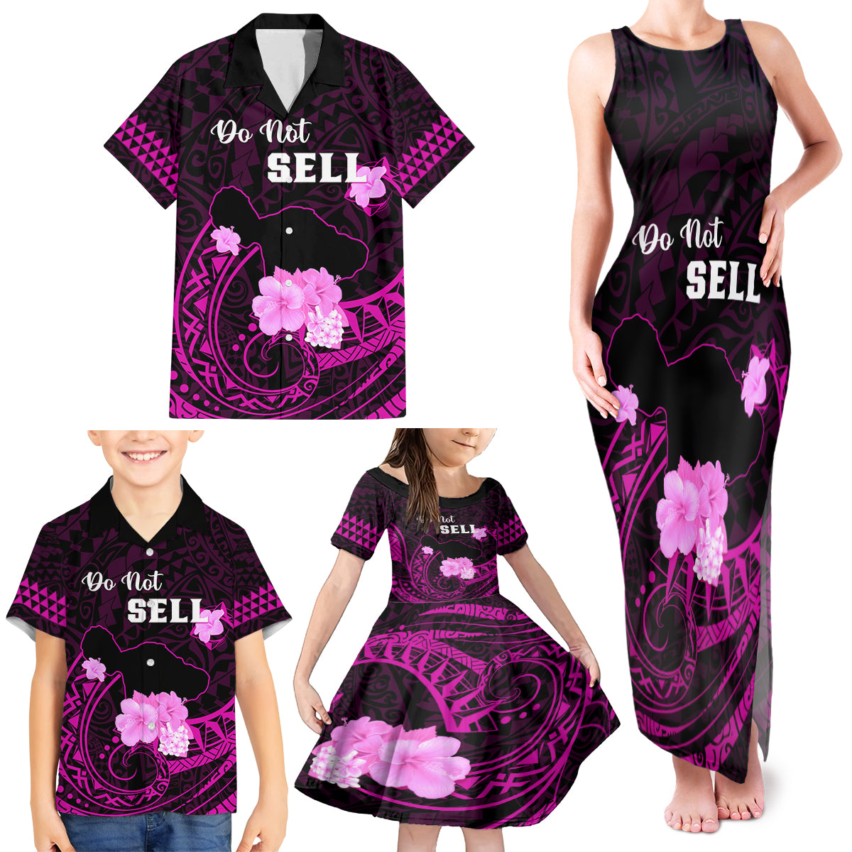 Hawaii Strong Maui Family Matching Tank Maxi Dress and Hawaiian Shirt Lahaina Is Not For Sale LT05 - Polynesian Pride