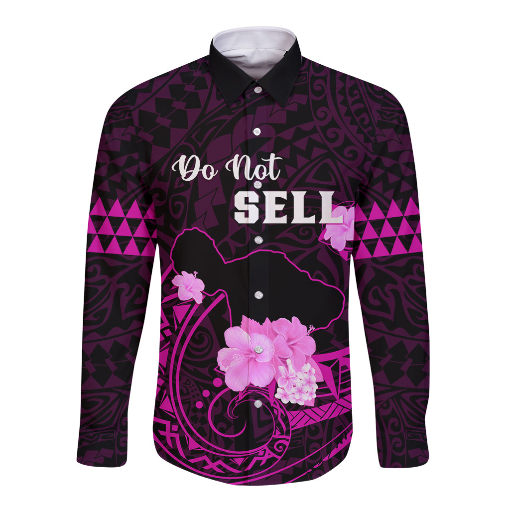 Hawaii Strong Maui Long Sleeve Button Shirt Lahaina Is Not For Sale LT05 Unisex Pink - Polynesian Pride