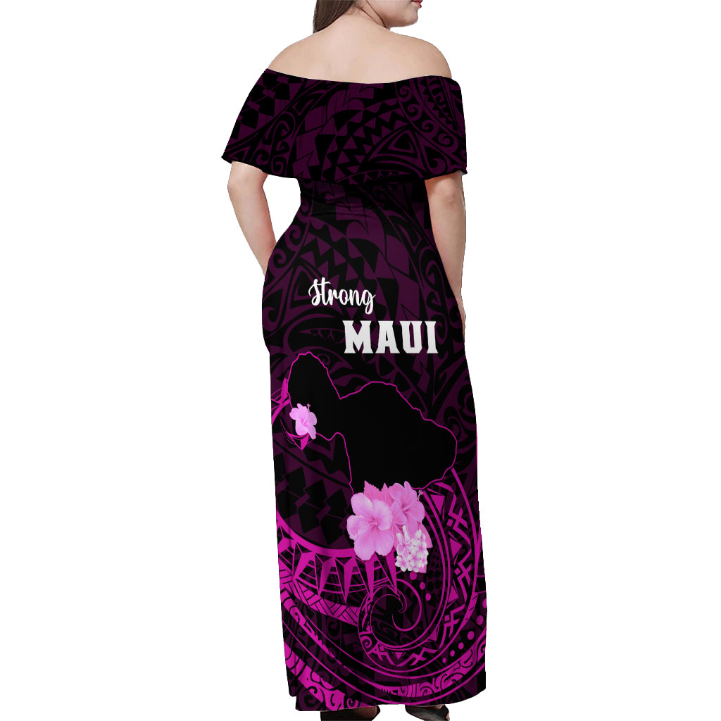 Hawaii Strong Maui Off Shoulder Maxi Dress Lahaina Is Not For Sale LT05 - Polynesian Pride