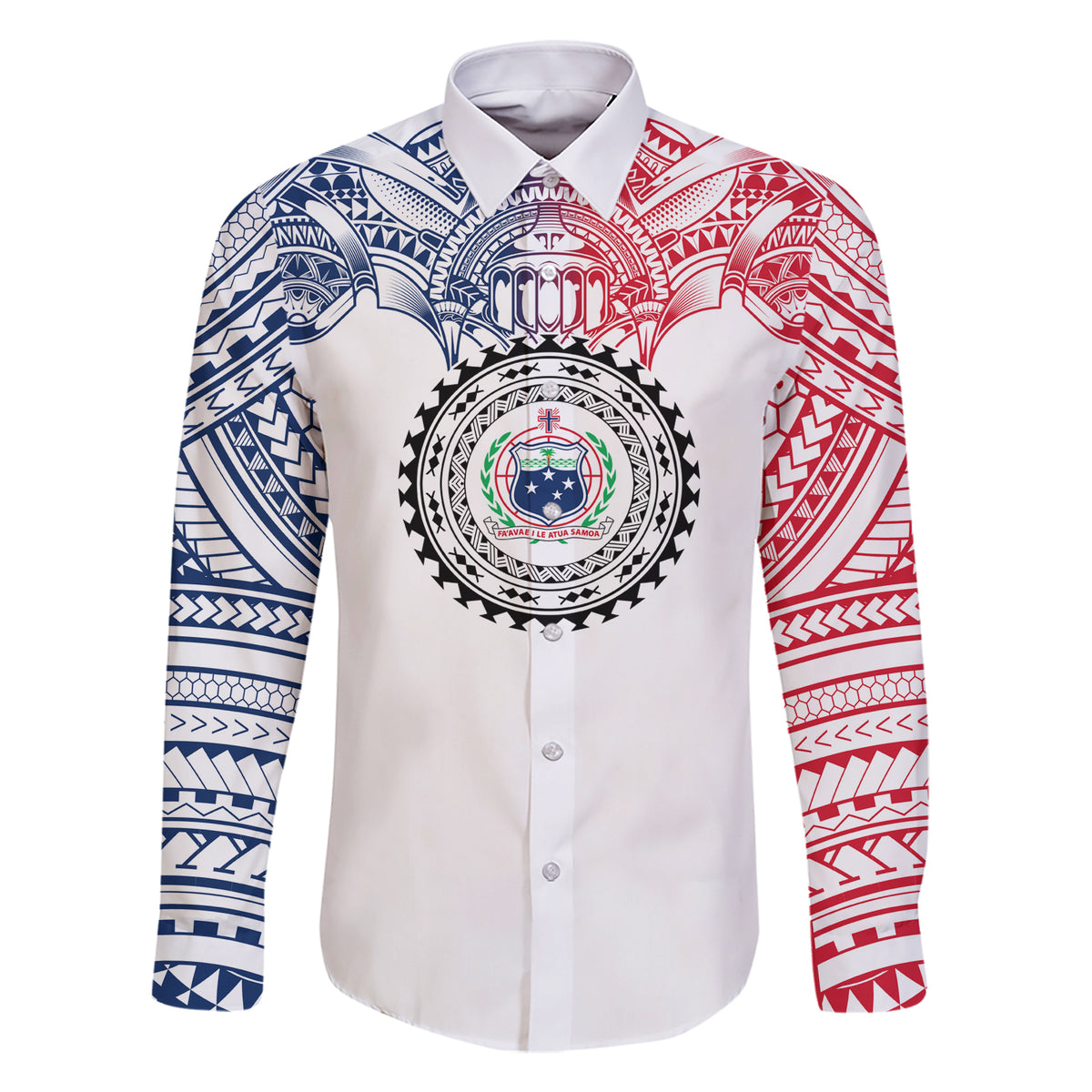 Samoa Black Saturday Family Matching Short Sleeve Bodycon Dress and Hawaiian Shirt Polynesian Tribal Simple Style LT05 Dad's Shirt - Long Sleeve White - Polynesian Pride