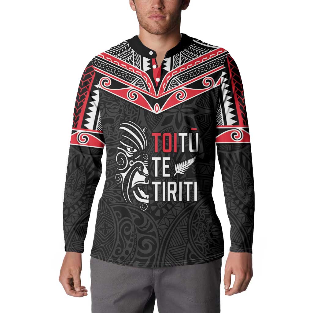 Aotearoa Toitu Te Tiriti Button Sweatshirt New Zealand Honour The Treaty LT05 - Polynesian Pride