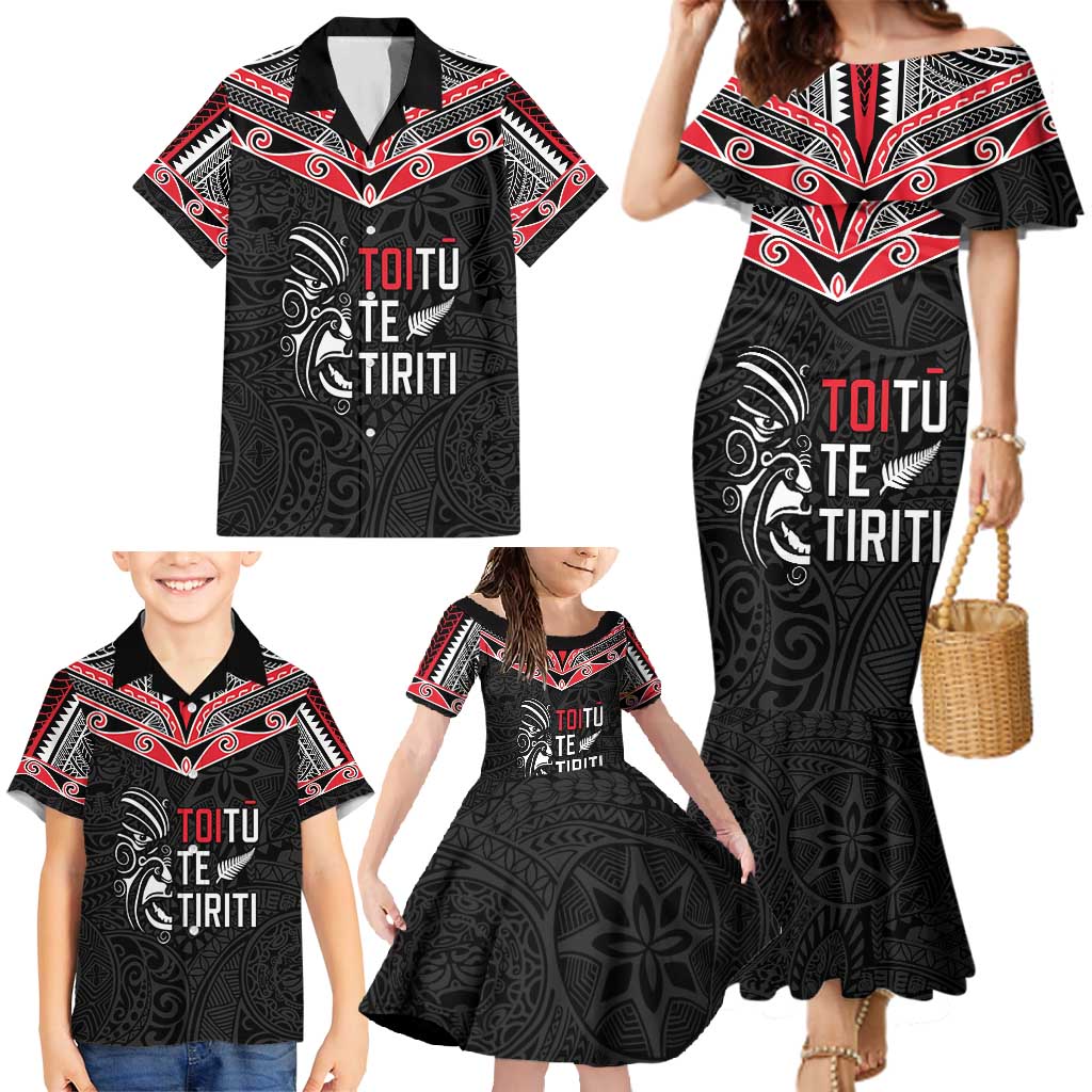 Aotearoa Toitu Te Tiriti Family Matching Mermaid Dress and Hawaiian Shirt New Zealand Honour The Treaty LT05 - Polynesian Pride