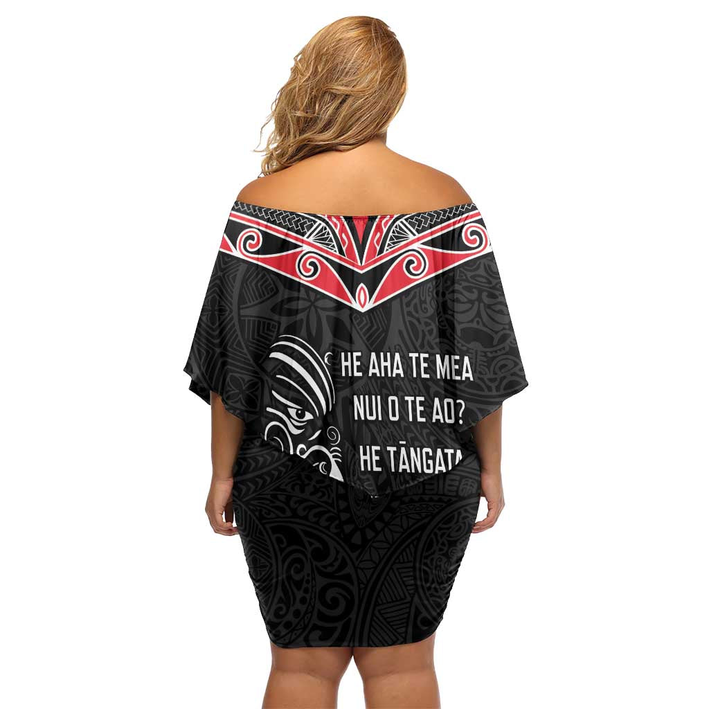 Aotearoa Toitu Te Tiriti Off Shoulder Short Dress New Zealand Honour The Treaty