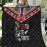 Aotearoa Toitu Te Tiriti Quilt New Zealand Honour The Treaty LT05 Black - Polynesian Pride