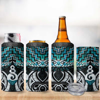 New Zealand Maori 4 in 1 Can Cooler Tumbler Poutama Pikorua Turquoise Paua Shell LT05 - Polynesian Pride