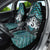 New Zealand Maori Car Seat Cover Poutama Pikorua Turquoise Paua Shell