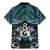 New Zealand Maori Family Matching Mermaid Dress and Hawaiian Shirt Poutama Pikorua Turquoise Paua Shell LT05 - Polynesian Pride