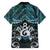 New Zealand Maori Hawaiian Shirt Poutama Pikorua Turquoise Paua Shell