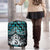 New Zealand Maori Luggage Cover Poutama Pikorua Turquoise Paua Shell