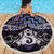 New Zealand Maori Beach Blanket Poutama Pikorua Purple Paua Shell