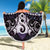 New Zealand Maori Beach Blanket Poutama Pikorua Purple Paua Shell