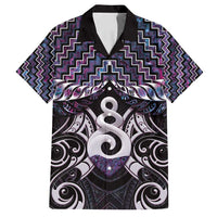 New Zealand Maori Family Matching Long Sleeve Bodycon Dress and Hawaiian Shirt Poutama Pikorua Purple Paua Shell LT05 Dad's Shirt - Short Sleeve Purple - Polynesian Pride