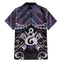 New Zealand Maori Family Matching Short Sleeve Bodycon Dress and Hawaiian Shirt Poutama Pikorua Purple Paua Shell LT05 - Polynesian Pride