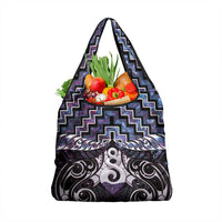 New Zealand Maori Grocery Bag Poutama Pikorua Purple Paua Shell