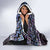 New Zealand Maori Hooded Blanket Poutama Pikorua Purple Paua Shell