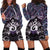 New Zealand Maori Hoodie Dress Poutama Pikorua Purple Paua Shell