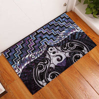 New Zealand Maori Rubber Doormat Poutama Pikorua Purple Paua Shell LT05 - Polynesian Pride