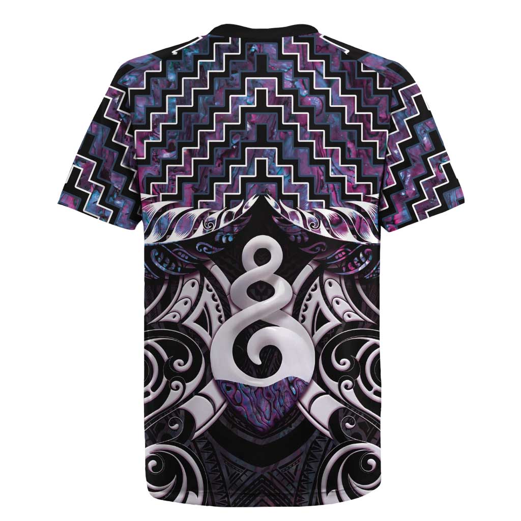 New Zealand Maori Rugby Jersey Poutama Pikorua Purple Paua Shell LT05 - Polynesian Pride