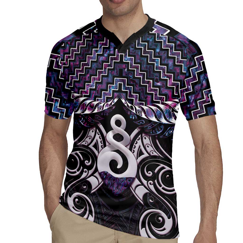New Zealand Maori Rugby Jersey Poutama Pikorua Purple Paua Shell LT05 - Polynesian Pride