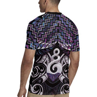 New Zealand Maori Rugby Jersey Poutama Pikorua Purple Paua Shell LT05 - Polynesian Pride
