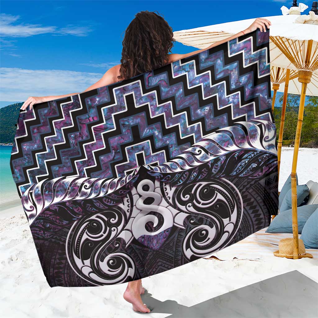 New Zealand Maori Sarong Poutama Pikorua Purple Paua Shell