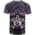 New Zealand Maori T Shirt Poutama Pikorua Purple Paua Shell