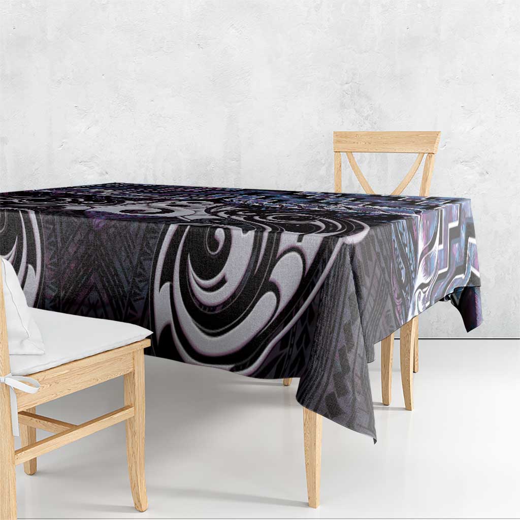New Zealand Maori Tablecloth Poutama Pikorua Purple Paua Shell LT05 - Polynesian Pride