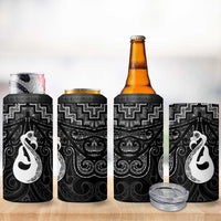 New Zealand Maori 4 in 1 Can Cooler Tumbler Poutama Manaia Black Paua Shell LT05 - Polynesian Pride