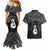 New Zealand Maori Couples Matching Mermaid Dress and Hawaiian Shirt Poutama Manaia Black Paua Shell