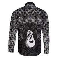 New Zealand Maori Family Matching Summer Maxi Dress and Hawaiian Shirt Poutama Manaia Black Paua Shell LT05 - Polynesian Pride
