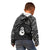 New Zealand Maori Kid Hoodie Poutama Manaia Black Paua Shell