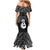 New Zealand Maori Mermaid Dress Poutama Manaia Black Paua Shell