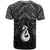 New Zealand Maori T Shirt Poutama Manaia Black Paua Shell