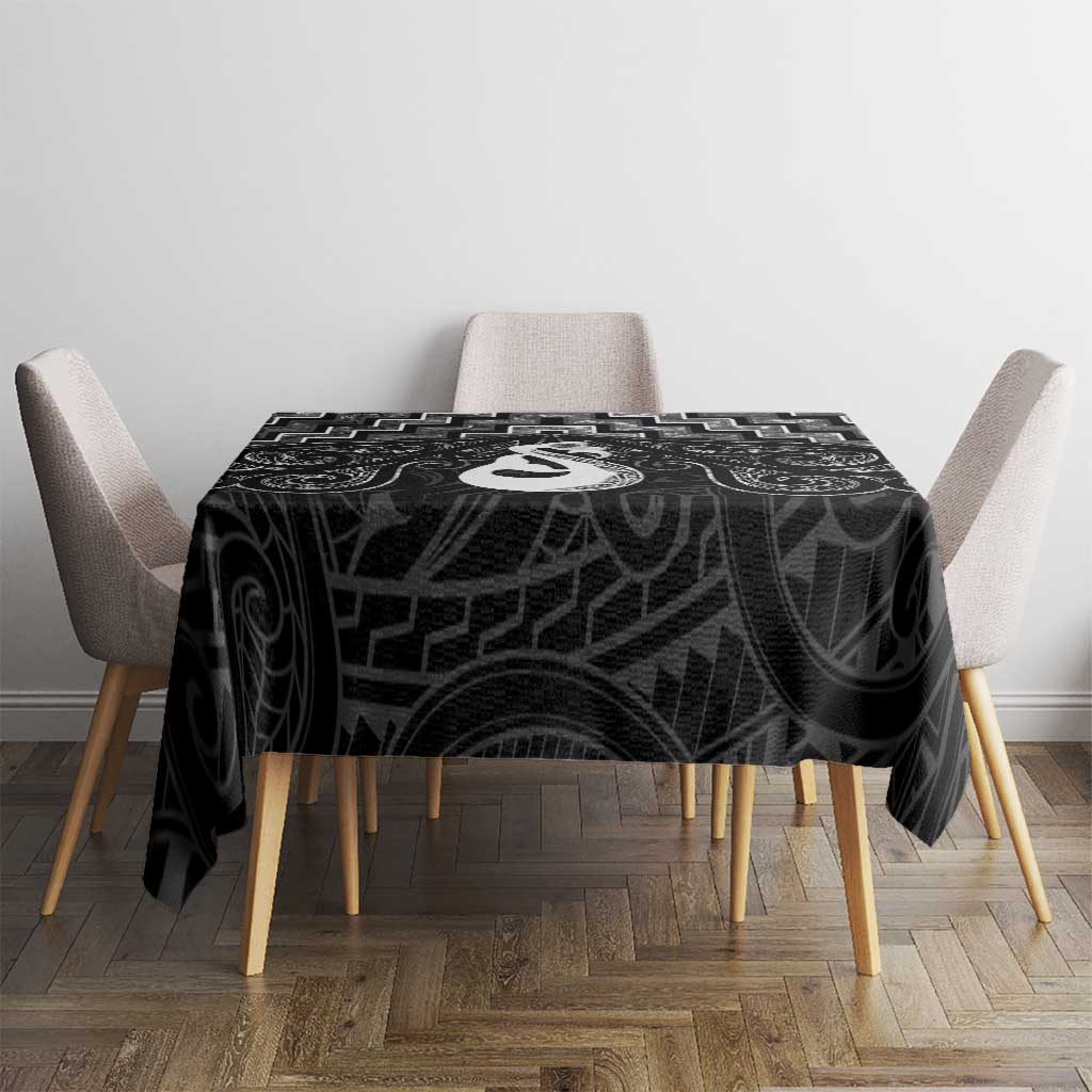 New Zealand Maori Tablecloth Poutama Manaia Black Paua Shell LT05 - Polynesian Pride