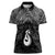 New Zealand Maori Women Polo Shirt Poutama Manaia Black Paua Shell