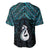 New Zealand Maori Baseball Jersey Poutama Manaia Turquoise Paua Shell