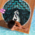 New Zealand Maori Beach Blanket Poutama Manaia Turquoise Paua Shell