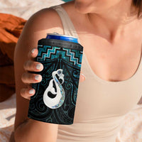 New Zealand Maori 4 in 1 Can Cooler Tumbler Poutama Manaia Turquoise Paua Shell LT05 - Polynesian Pride
