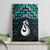 New Zealand Maori Canvas Wall Art Poutama Manaia Turquoise Paua Shell