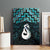 New Zealand Maori Canvas Wall Art Poutama Manaia Turquoise Paua Shell