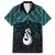 New Zealand Maori Family Matching Off The Shoulder Long Sleeve Dress and Hawaiian Shirt Poutama Manaia Turquoise Paua Shell