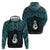 New Zealand Maori Hoodie Poutama Manaia Turquoise Paua Shell