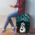 New Zealand Maori Luggage Cover Poutama Manaia Turquoise Paua Shell