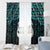 New Zealand Maori Window Curtain Poutama Manaia Turquoise Paua Shell