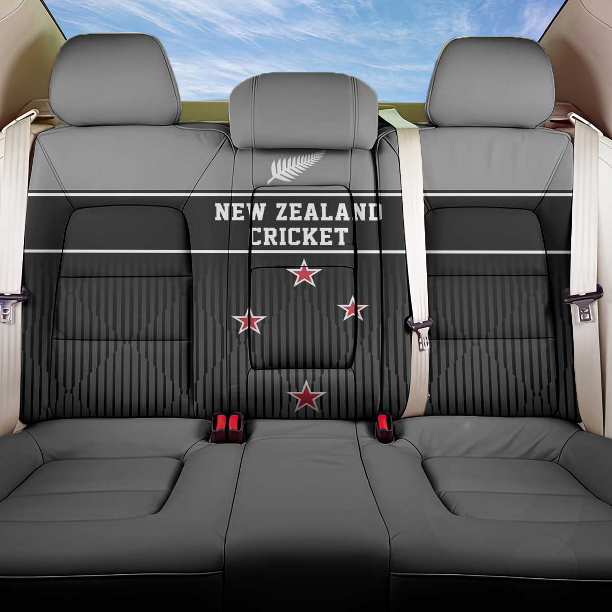 New Zealand Cricket Back Car Seat Cover Black Cap Unbeatable